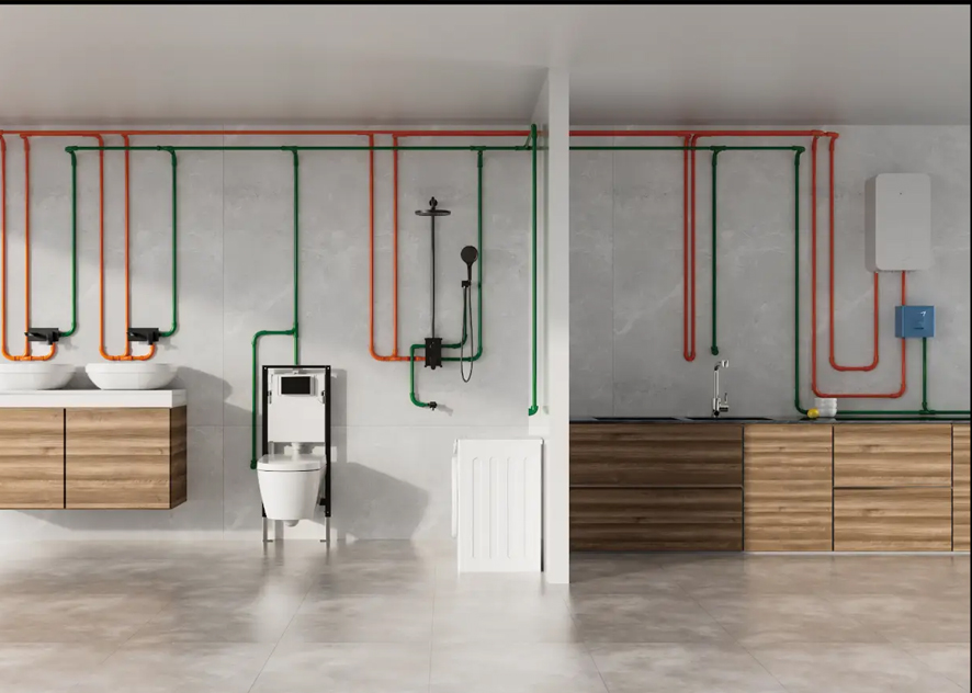 Electric heating cable for apartment hot water pipes